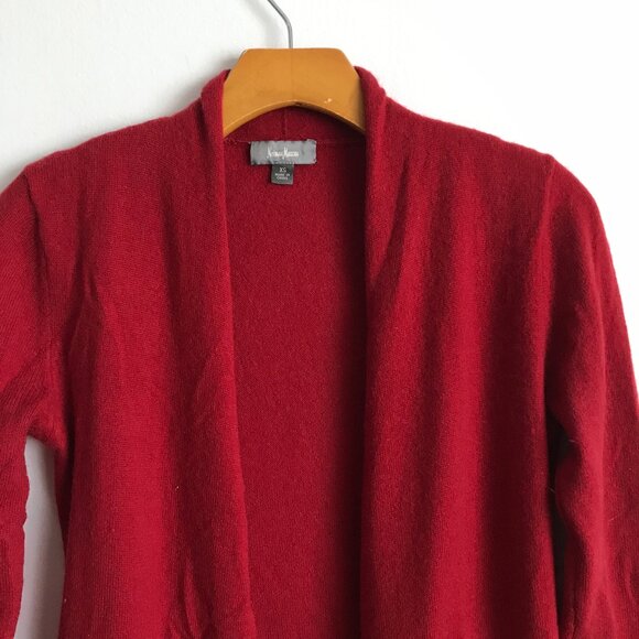 Neiman Marcus Cashmere Cardigan Red Open Front Womens XS - Picture 2 of 8